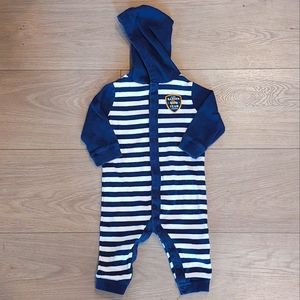 5/$25 Carter's Navy Striped One-piece - 9 months